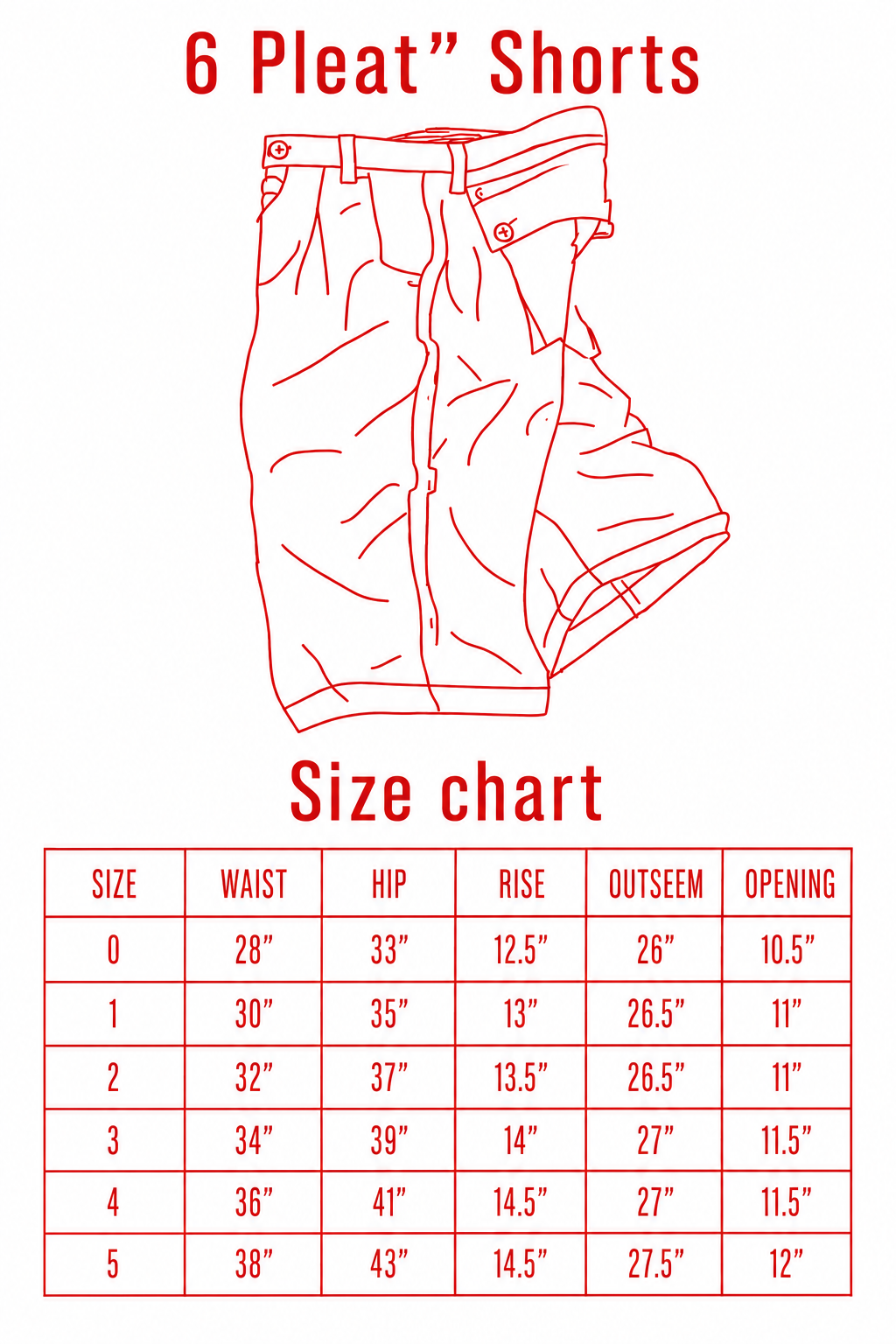 "6 Pleat" Shorts